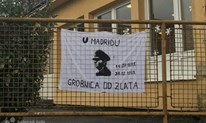 U Širokom osvanuo transparent s likom Ante Pavelića, i stihovi 'U Madridu grobnica od zlata'