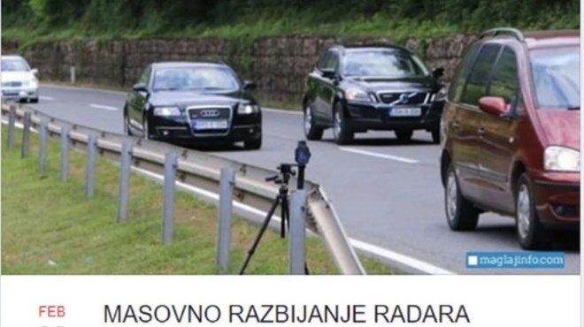 Događaj 'Masovno razbijanje radara' osvojio korisnike Facebooka u BiH