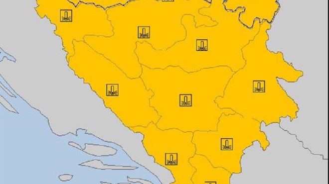 Izdato narančasto upozorenje za područje cijele BiH