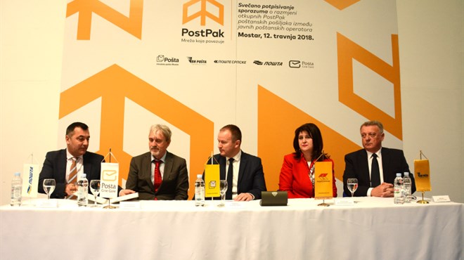 Potpisan sporazum o novoj usluzi PostPak - razmjeni poštanskih pošiljaka između javnih poštanskih operatora BiH, Srbije i Crne Gore