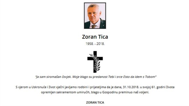 Preminuo je Zoran Tica