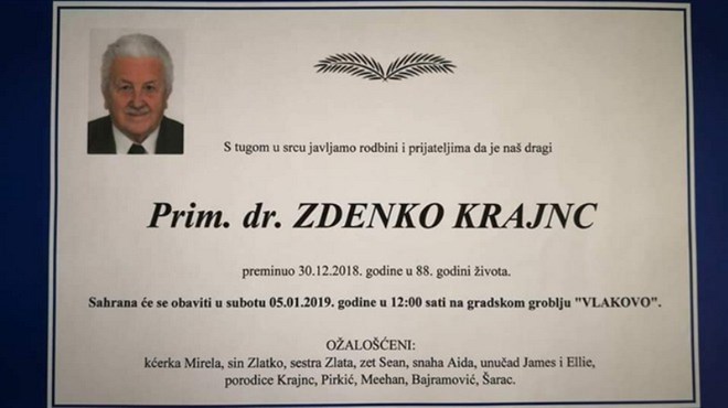 Novi Travnik: Preminuo legendarni dr. Krajnc