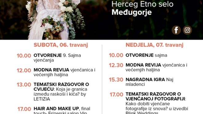 Ovaj vikend posjetite 9. Sajam vjenčanja u Herceg etno selu