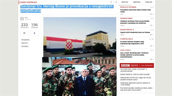 Radikalni bošnjački mediji ogorčeni zbog slavljenja Herceg Bosne