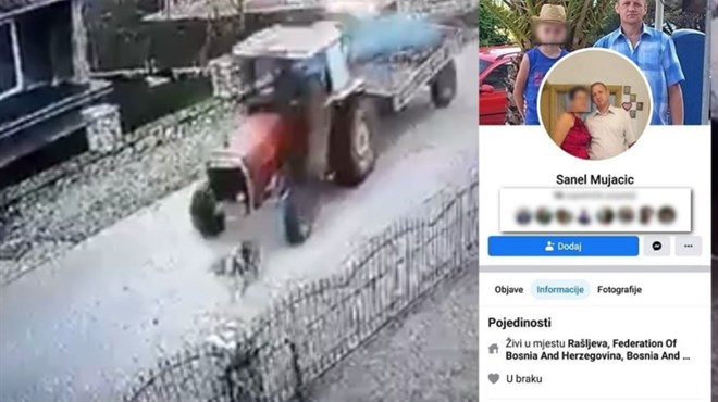 VIDEO: Monstrum iz BiH gazi traktorom psa koji mu se sklanja s puta
